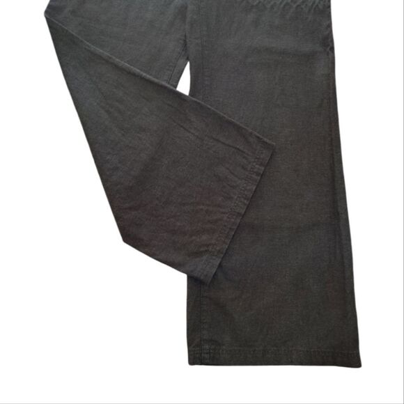 H&M Black High Waist Wide Leg Linen Blend Trouser Pants Plussize 14 - Picture 5 of 13